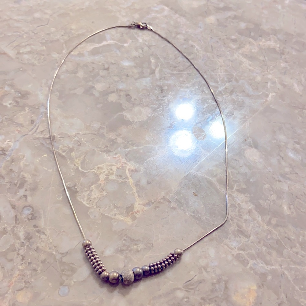 Grey silver necklace with Grey silver earrings